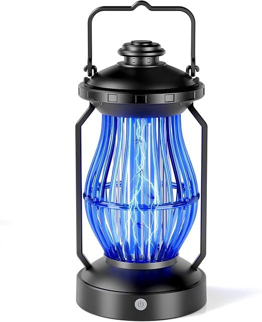 Rechargeable Bug Zapper, Cordless Portable & Hanging Electric Mosquito & Fly Killer with Light for Indoor & Outdoor, Ideal for Backyard and Patio