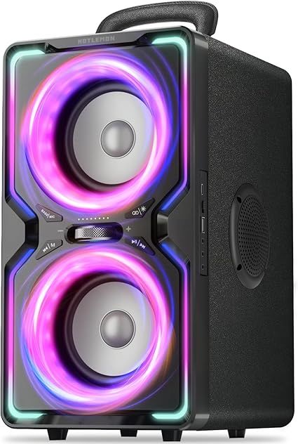 Hotlemon Large Bluetooth Speaker: 240W Peak Powerful Loud Sound with Deep Bass, 15H Playtime, Fast Charge, TWS, Portable Wireless Speakers for Outdoor, Party, Beach, Backyard, Home, Outside (Black)