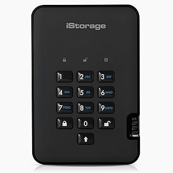 iStorage diskAshur2 HDD 500 GB | Secure Portable Hard Drive | Password Protected | Dust/Water-Resistant | Hardware Encryption