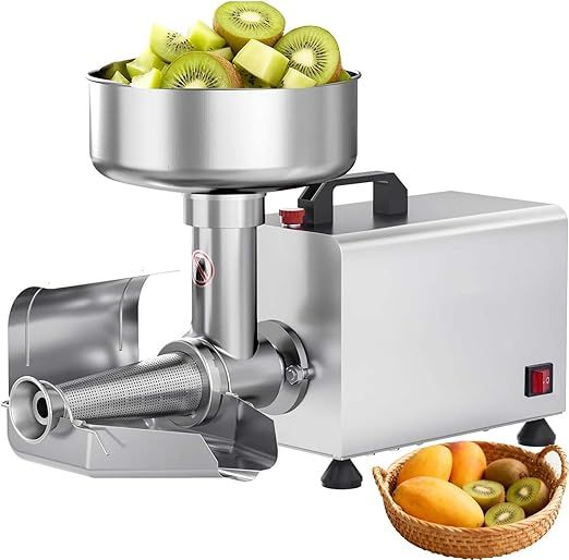 Electric Tomato Strainer For Home Kitchens, Sauce Maker, 330 Lbs/Hour Processing Capacity, Removes Seeds And Skins, Suitable For Various Fruits, Stainless Steel For Easy Cleaning