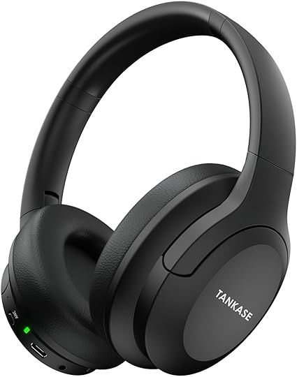 Active Noise Cancelling Headphones, Wireless Over Ear Bluetooth Headphones,100H Play Time Bluetooth Headphone with Microphone,Lightweight and Foldable Comfortable Deep Bass for Work/Gym Black