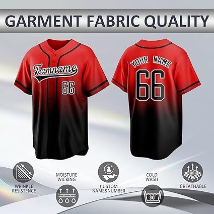 Custom Baseball Jersey Personalized Team Uniforms for Men Women Boys and Girls Add Your Name Number or Logo