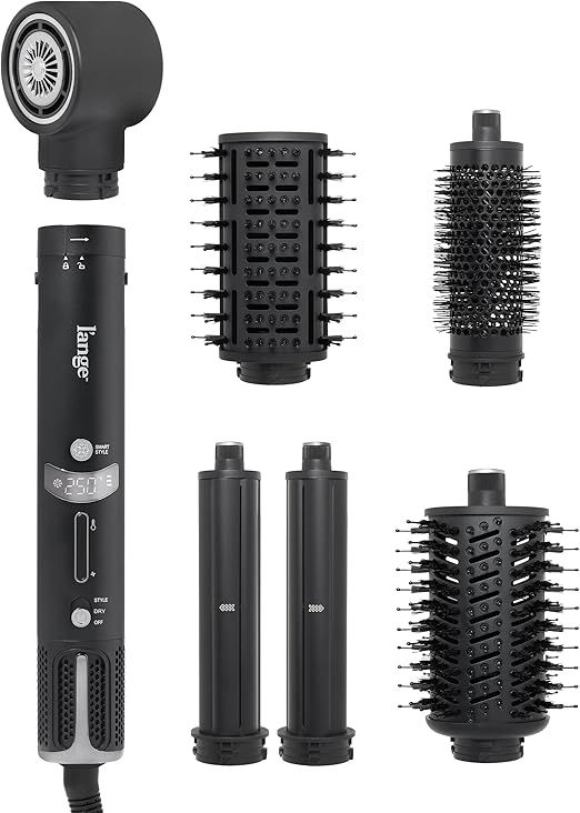 L'ANGE HAIR TurboStyle All-in-One Air Styling & Drying System | 5-in-1 Attachments with Auto-Wrap Curlers & Volumizing Brush | Fast-Drying Brushless Motor Dryer | Dual Voltage | All Hair Types (Blush)