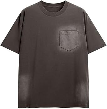 Retro Loose Short Sleeves Cotton Round Neck Pullover T-Shirt Breathable Sweat-Wicking Sports Vest