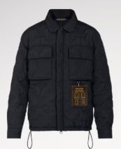 Monogram patterned padded jacket.