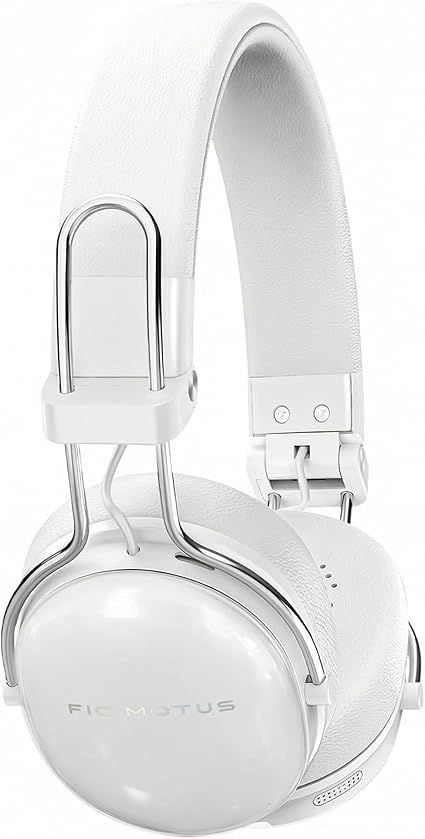 Wireless Bluetooth On-Ear Headphones, Active Noise Cancelling, Hi-Res Sound, 55H Playtime, Foldable Design, Lightweight and Comfortable, Multipoint Connection, for Home Office Travel, White