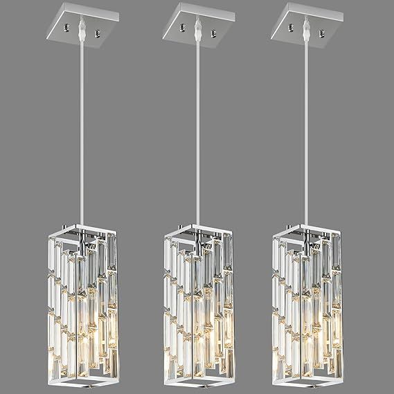 Mini Chandelier Crystal Pendant Lights,Bubble Crystal Chandelier for Living Room Bedroom Modern LED Ceiling Light Dimmable 2700k-6000k