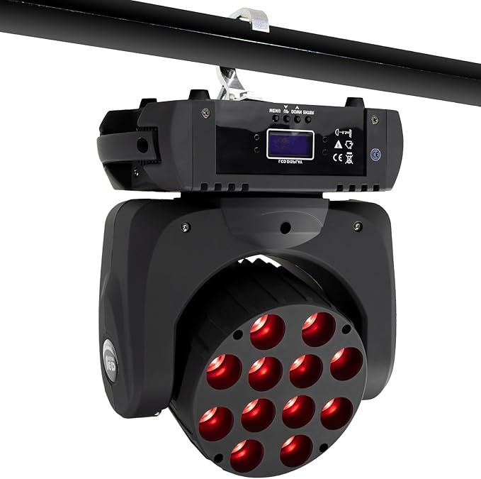 SHEHDS Moving Head Light Wash LED 12x12W RGBW 4in1 DJ Lights Lighting Professional 9/16 Channels DMX512 Sound Activated Strobe Effect Stage Lights for Christmas Events Night Clubs Disco KTV Bar