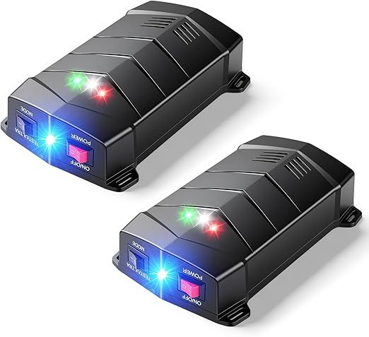 Rodent Repellent for Car Engines, 2 Pack Battery Powered Ultrasonic Mouse Squirrel Bat Repellent, Under Hood Rat Repellent for Car, Garage, Basement, Warehouse, Outdoor