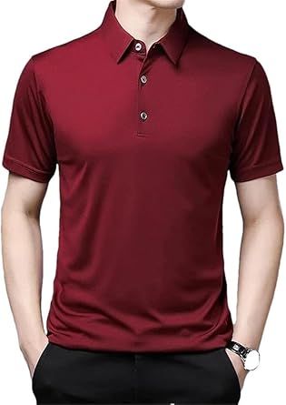 Men's Solid Color Polo Shirt Running Breathable Splicing Quick Dry Short Sleeve Mesh Fabric Comfortable Casual Top
