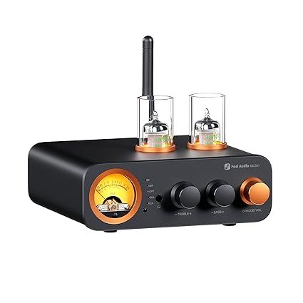 AIYIMA A80 Bluetooth Stereo Amplifier DAC HiFi Home Audio Component TPA3255 with PFFB,2 Channel Hi-Res Class D Power Amp | PC-USB COA Opt Inputs,Digital VU Meter | Pre-Out | TRS Balanced Input |Tone