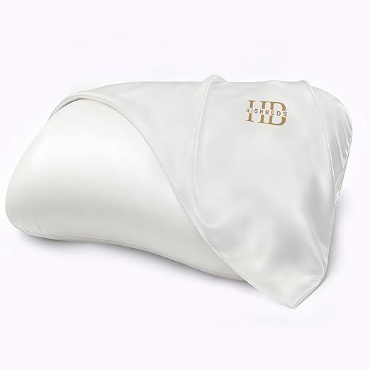 Ice Silk Pillowcase, Super Soft and Cooling Polyester Spandex Pillow Covers 2 Pack with Zipperless Design, Ideal for Women and Men(White Pillowcase)