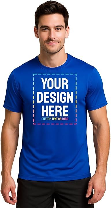 Custom Dry Fit T-Shirts – Moisture-Wicking Short Sleeve Performance Shirt for Men Women Gym Running Workout Sports