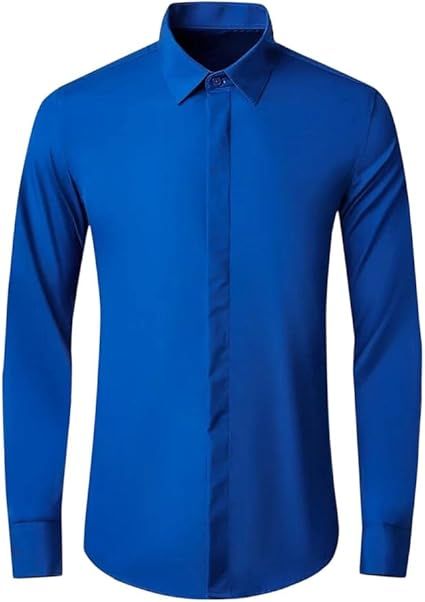 Men's Business Dress Formal Shirt Long Sleeve Banquet Party Stage Clothing
