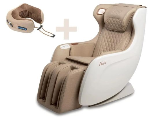 RESTER NOVA electric massage chair + INAP electric neck massager, brown