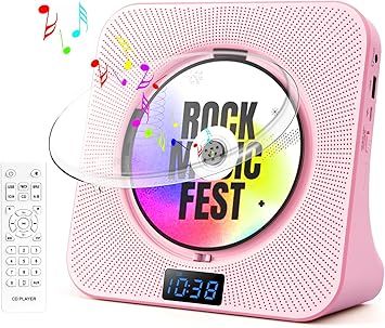 Desktop CD Player with Speakers, ROADOM Bluetooth CD Player with Hi-Fi Stereo Sound, Remote Control, Supports CD/Bluetooth/FM Radio/USB/AUX/Timer/Repeat