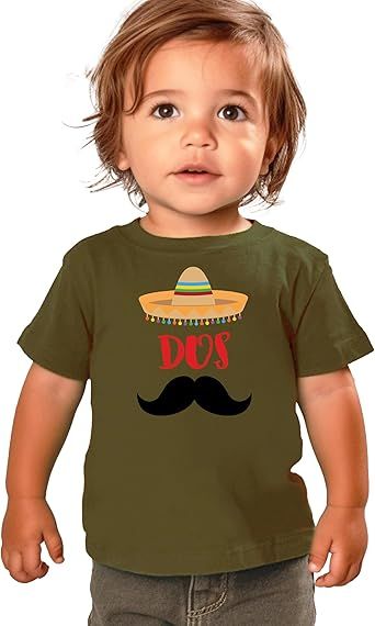 Dos Second Birthay Outfit for Toddler Boys Fiesta Shirt 2nd Bday Mustache T-Shirt
