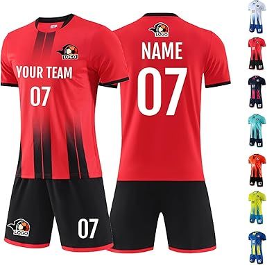 Personalized Soccer Jerseys Kit – Custom Name, Number & Logo Printing, For Kids, Youth & Adult