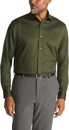 Calvin Klein Mens Dress Shirt Regular Fit Non Iron Stretch Solid