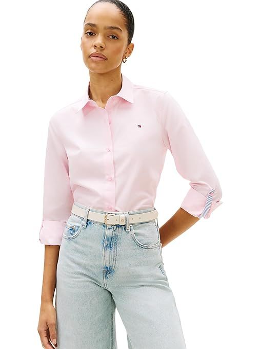 About this item  •   TOMMY HILFIGER WOMEN'S SHIRTS: Tommy Hilfiger's long sleeve button down shirts for women is made of premium 100% cotton with a soft hand feel & comfortable fit. This shirt for women is perfect for everyday look. •   WOMEN'S SHIRTS WIT
