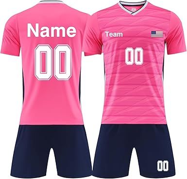 Personalized Soccer Team Uniform for Adult Kid Custom Soccer Jersey and Shorts with Name Number Logo