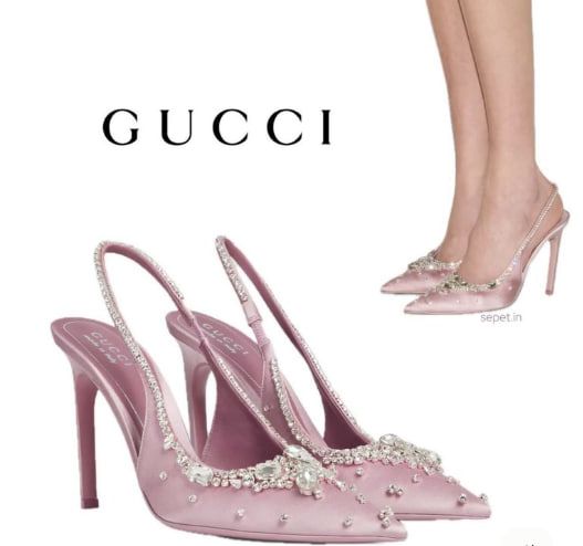  Gucci Demi ที่ประดับด้วยคริสตัลและตกแต่งด้วยหนังกลับ