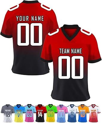 Custom Football Jersey Personalized Team Name Number Practice Jerseys Customized Football Shirt for Men Youth Women Kids