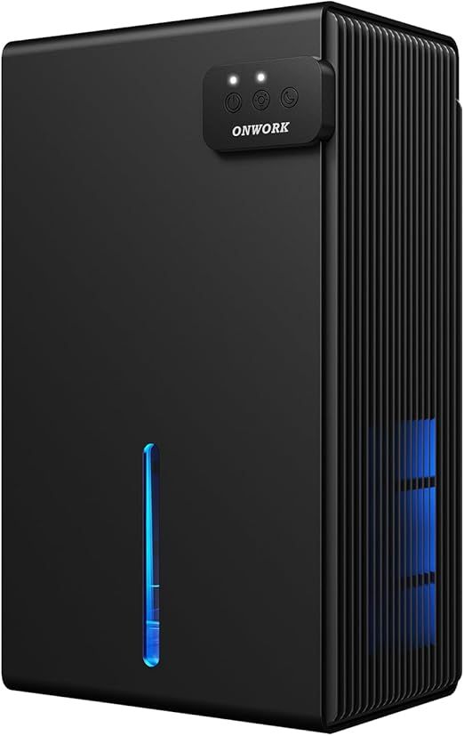Dehumidifier, 95 OZ Dehumidifiers for Home (800 sq.ft), Quiet Small Dehumidifiers for Bedroom Bathroom Basements Closet RV, Auto Shut Off, Two Working Models and 7 Colors LED（Black）