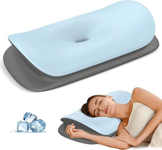 Cervical Neck Pillow - Ergonomic Memory Foam Contour Pillows for Side, Back & Stomach Sleepers, Cervical Pillow for Neck Support Sleeping with Breathable Cover