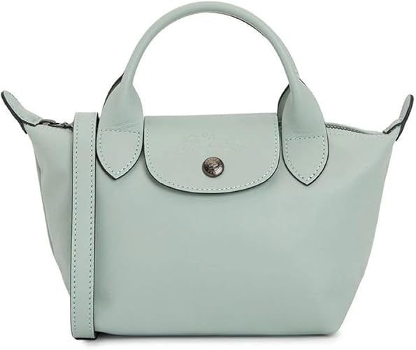 Longchamp 'Le Pliage X-Small Xtra Leather Top Handle Tote Shoulder Bag, Celadon