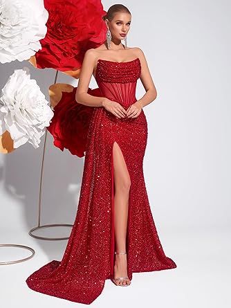 Cocktail Evening Gowns Formal Dresses for Women Sequin Tulle Wedding Guest Party Sexy Off Shoulder Floor Length Prom Dress