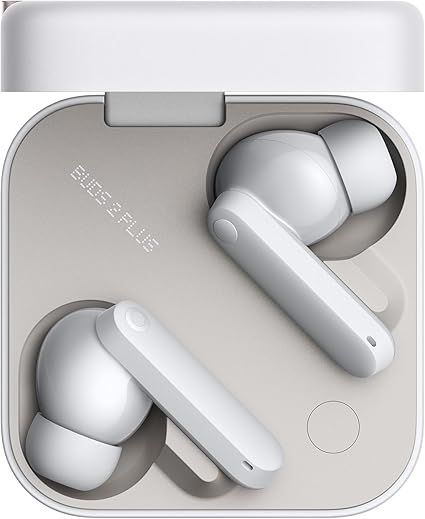 CMF Buds 2 Plus Wireless Earbuds Adaptive Noise Cancelling, Hi-Res Audio Bluetooth Headphones, 12mm Drivers for Deep Bass, 50dB ANC 61.5H Playtime, Sport Ear Buds with 6 Mics, Light Grey