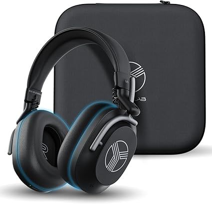 TREBLAB Bluetooth Headphones Over the Ear, Noise Cancelling, Hybrid ANC, 64H Battery, IPX4, Foldable Wireless Headphones with Mic, Lightweight, Work and Travel – U5