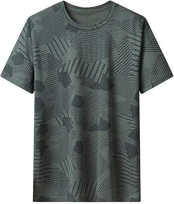 Men's Breathable Outdoor Sports Short Sleeves Wicking Loose-fit Half Tops Fashion Polyester Round Neck Vest