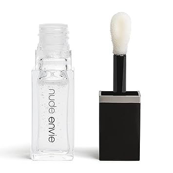 nude envie Lip Gloss - Certified Vegan Lipgloss Cruelty-Free and Paraben Free - Enriched with Vitamin E and Jojoba Oil (Illuminate)