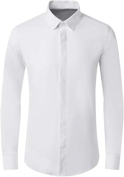 Men's Business Dress Formal Shirt Long Sleeve Banquet Party Stage Clothing