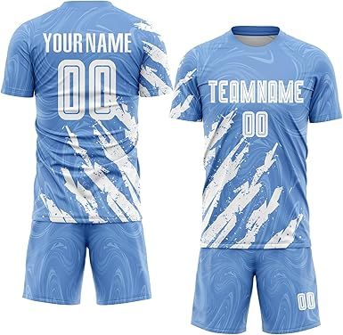 About this item  •   Personalized Soccer Jerseys with Name/Number/Logo: If you're a soccer enthusiast interested in designing your own unique soccer jersey and shorts, or creating matching parent-child football outfits for your family, or customizing team