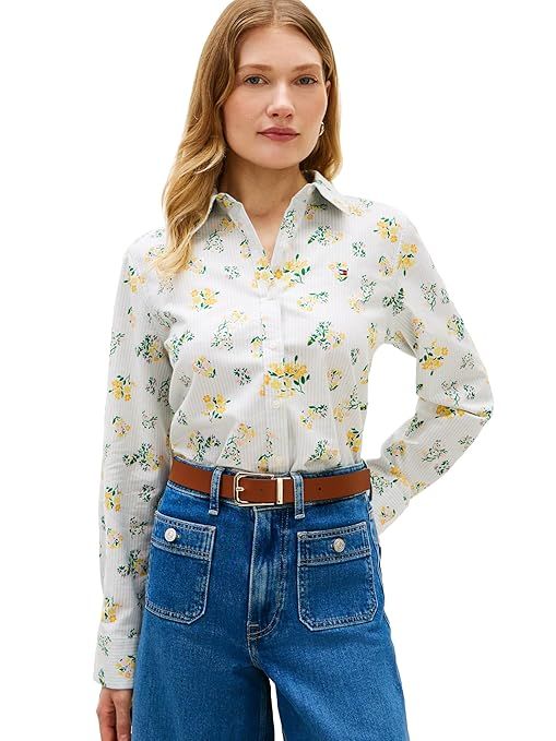 Tommy Hilfiger Womens Oxford Long Sleeve Button Down Shirt in Regular Fit
