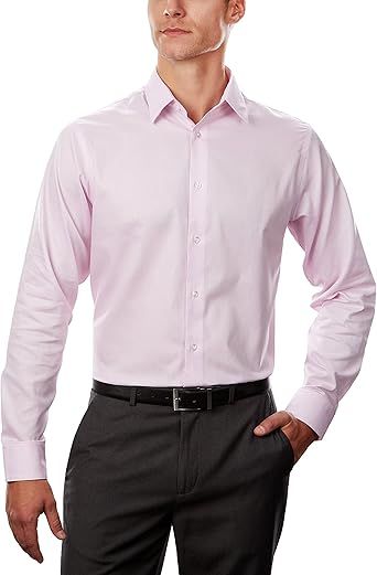 Calvin Klein Mens Dress Shirt Regular Fit Non Iron Stretch Solid