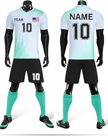 Personalized Customized Football Shirt - A team football shirt with your name, number, and logo printed on it