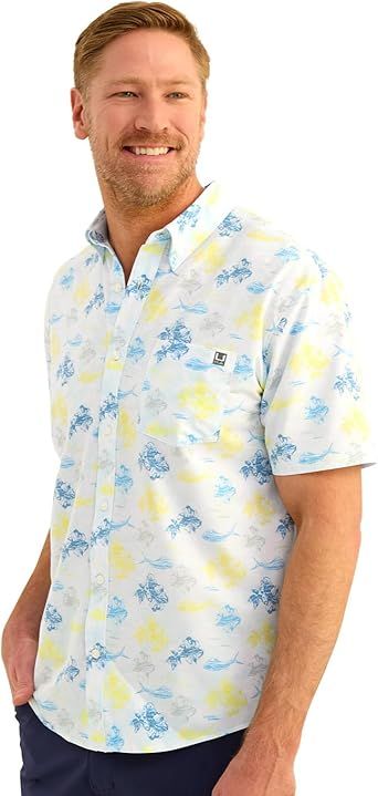 HUK Mens Kona Short Sleeve Shirt | Performance Button Down