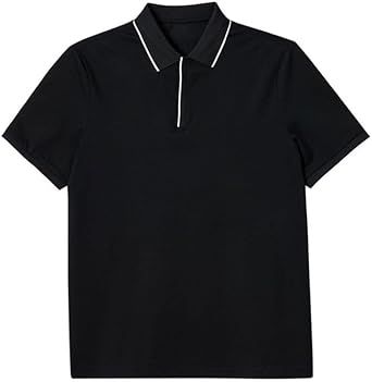 Men Polyester Lapel Short Sleeves Fashion Business Outdoor Vest Comfortable Uniform Breathable T-Shirt