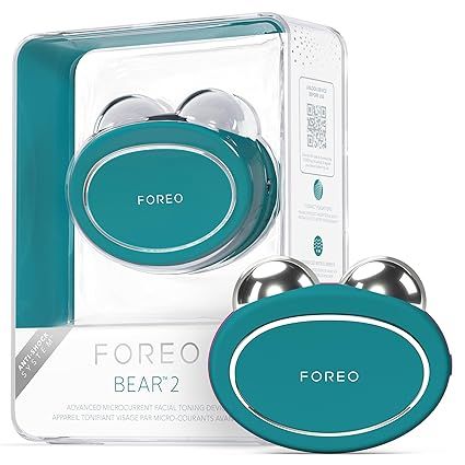 FOREO Bear 2 Advanced Lifting Toning Microcurrent Facial Device -Face Sculpting Tool - Firm & Contour - Non-Invasive - Increases Skin Care Absorption - Evergreen