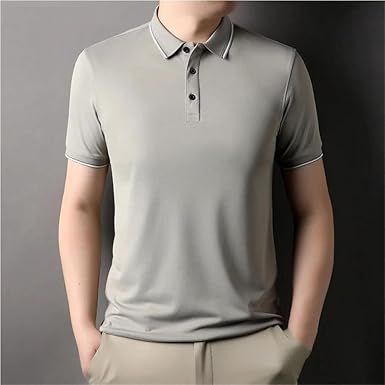 Mens Performance Polo Shirt Athletic Build Quick Drying Sports Fabric Golf Tennis Workout Top