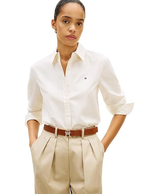 Tommy Hilfiger Womens Oxford Long Sleeve Button Down Shirt in Regular Fit
