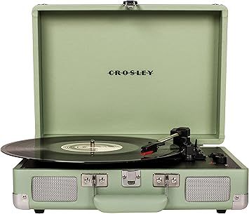 About this Item  •    THREE-SPEED BELT-DRIVE TURNTABLE: Plays 33 1/3, 45, and 78 RPM records; Use the cueing lever to lower the needle and fine-tune playback with adjustable pitch control •    BLUETOOTH RECORD PLAYER: Bluetooth connectivity lets you easil