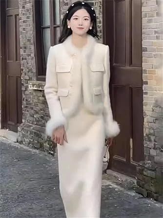 Women Two Pieces Sets Coat Long Skirt 2 Pieces Suits for Outwear Clothing