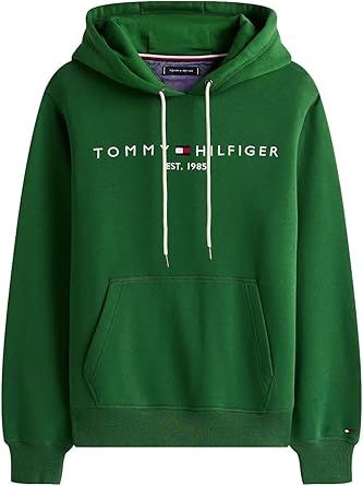 TOMMY HILFIGER Men's Iconic Fleece Embroidered Tommy Logo Pullover Hoodie Sweatshirt Collection 2024, Medium, Black
