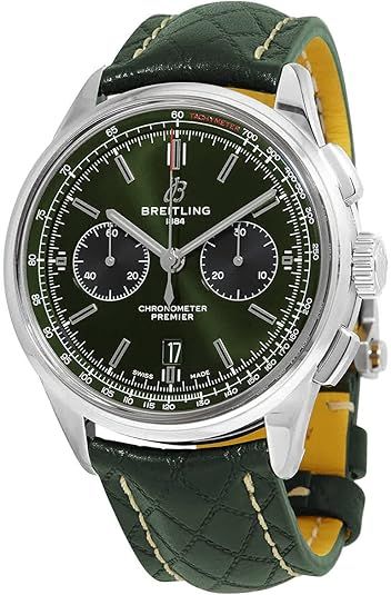 Breitling Premier Bentley Chronograph Automatic Chronometer Green Dial Men's Watch AB0118A11L1X1