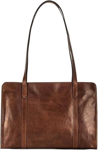 Maxwell Scott - Womens Luxury Leather Large Work Tote Purse Shoulder Bag for Folders Paperwork - The Rivara